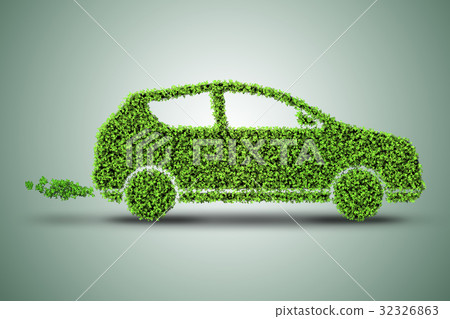 Concept of green electric car 3D rendering 32326863