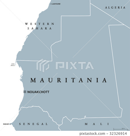 Mauritania political map 32326914