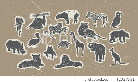 Silhouette Animals Set Wildlife Species Fauna Silhouette Animals Set Wildlife Species Fauna 32327551