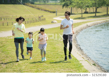 Family Jogging Outdoor Sports Image Family Jogging Outdoor Sports Image 32329180