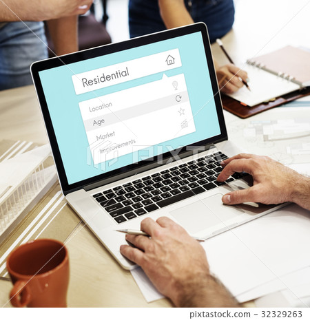 People planning for real estate residential investment graphic 32329263