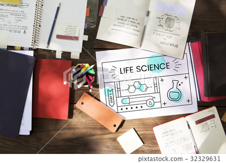 Illustration of science chemistry experiment study on banner Illustration of science chemistry experiment study on banner 32329631
