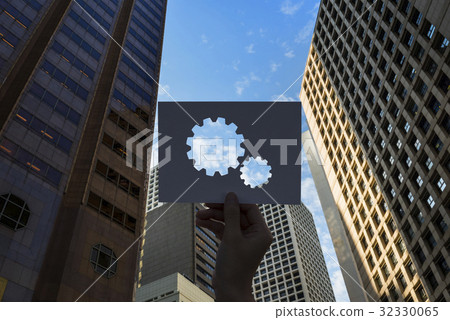 Corporate connected teamwork perforated paper gear 32330065