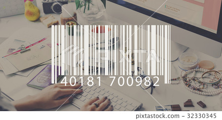 Barcode Line Number Code Banner Vector 32330345