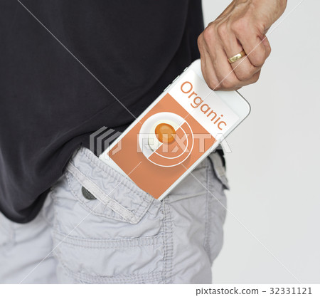 Illustration of healthy food cuisine menu recipe on mobile phone 32331121