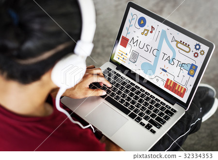 Music Taste Passion Lifestyle Word Graphic 32334353