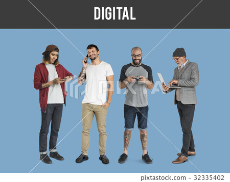 Group of people with digital devices communication technology Group of people with digital devices communication technology 32335402