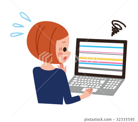 Personal computer broken line - Stock Illustration [32335595] - PIXTA