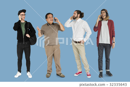 Group of people with mobile phone communication technology 32335643