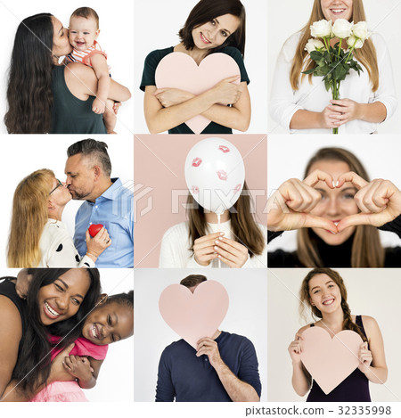Set of Diversity People Love Smitten Feeling Studio Collage 32335998