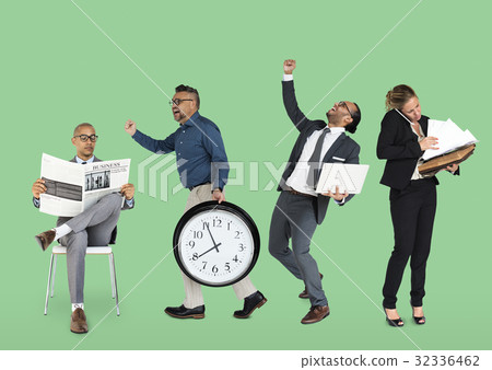 Diverse Business People Set Gesture Studio Isolated 32336462