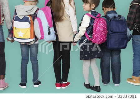 Group of students holding hand back to school Group of students holding hand back to school 32337081