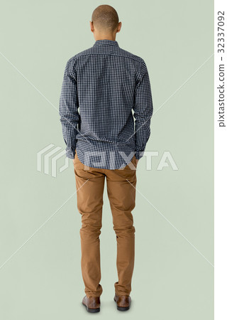 Abstract man studio portrait shooting in rear view Abstract man studio portrait shooting in rear view 32337092