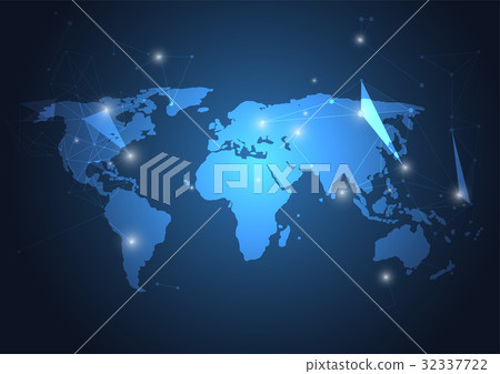 Global network connection. World map point 32337722