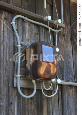 Rusted household electricity meter 32339238