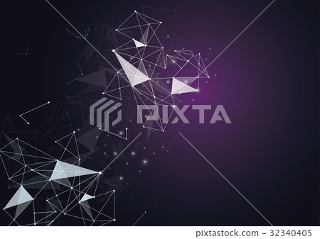 Abstract Polygonal Space Background Connecting Abstract Polygonal Space Background Connecting 32340405