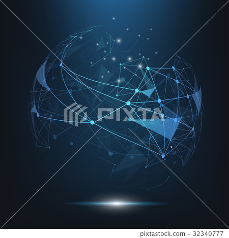 Global network connection. World map point Global network connection. World map point 32340777