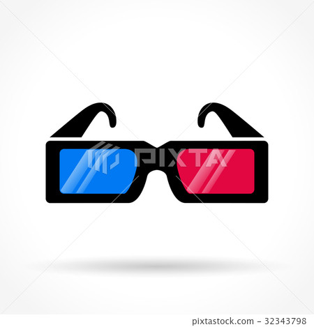 3d glasses on white background 32343798