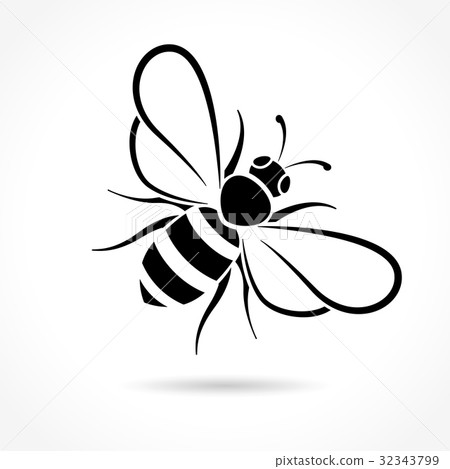 bee icon on white background bee icon on white background 32343799