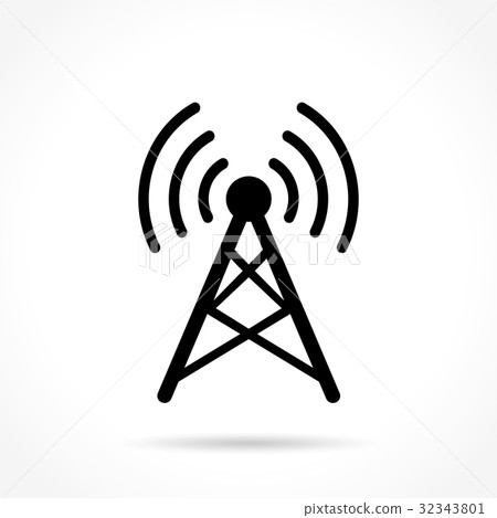 antenna icon on white background antenna icon on white background 32343801