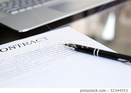Business contract with pen is ready to sign 32344353