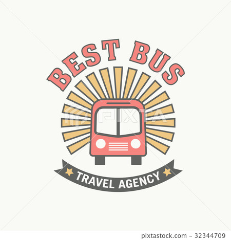 Bus trip and trvel tour badge logo 32344709