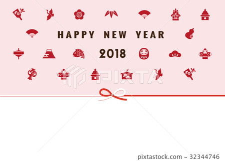 New Year's card of lucky pattern 2018 New Year's card of lucky pattern 2018 32344746