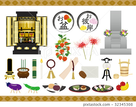 盂蘭盆節Okishima例證材料集合 32345308