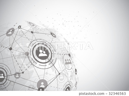 Global network connection. World map point Global network connection. World map point 32346563