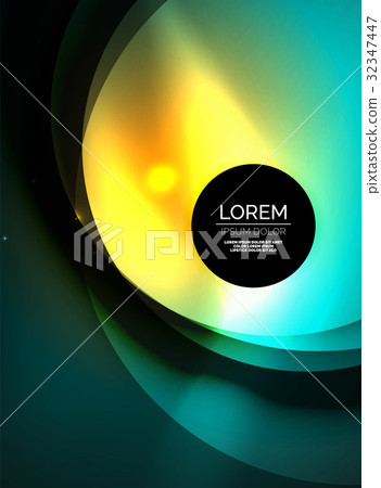 Overlapping circles on glowing abstract background Overlapping circles on glowing abstract background 32347447