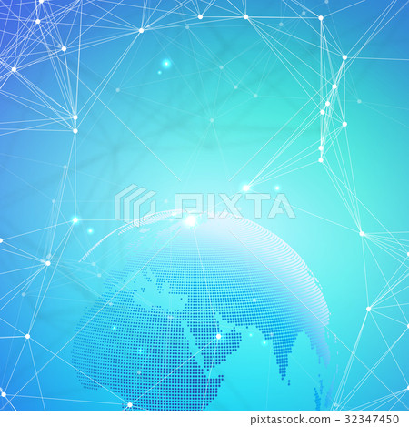 Abstract futuristic network shapes. High tech HUD Abstract futuristic network shapes. High tech HUD 32347450