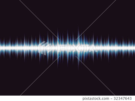 Sound waves oscillating dark blue light Sound waves oscillating dark blue light 32347643