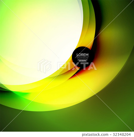 Digital illustration, glowing waves and circles Digital illustration, glowing waves and circles 32348204