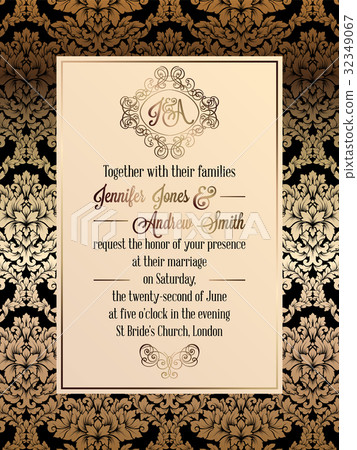 Vintage baroque style wedding invitation card Vintage baroque style wedding invitation card 32349067