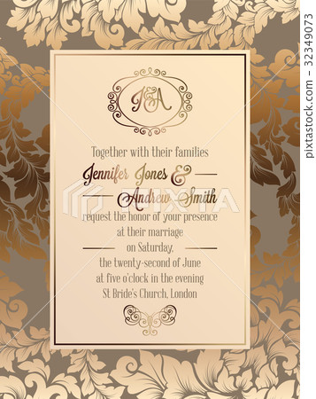 Vintage baroque style wedding invitation card Vintage baroque style wedding invitation card 32349073