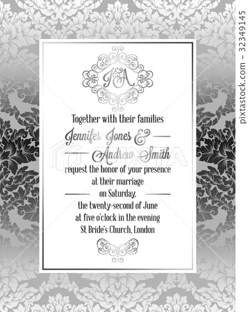Vintage baroque style wedding invitation card Vintage baroque style wedding invitation card 32349145