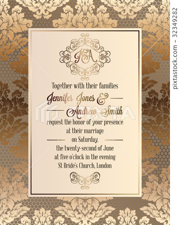 Vintage baroque style wedding invitation card Vintage baroque style wedding invitation card 32349282