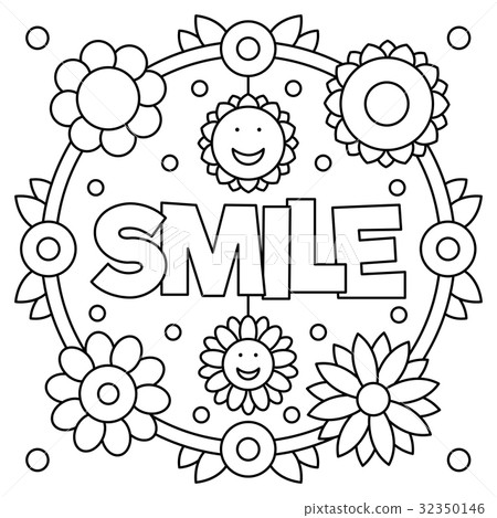 Smile. Coloring page. Vector illustration. 32350146