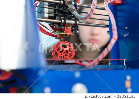 Young woman, schoolgirl print 3D model 32351183