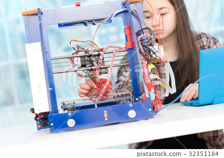 Young woman, schoolgirl print 3D model  32351184