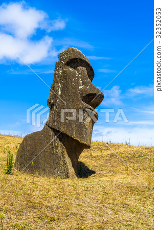 Polynesian Stone Carving at Rano Raraku Quarry 32352053