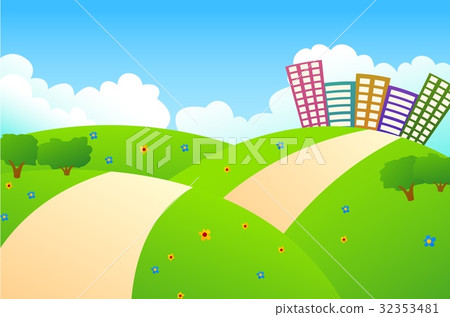 Urban City And Green Hills Urban City And Green Hills 32353481