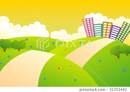 Urban City And Green Hills Urban City And Green Hills 32353482