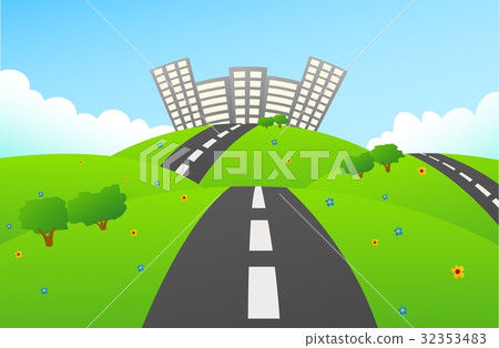 Urban City And Green Hills Urban City And Green Hills 32353483
