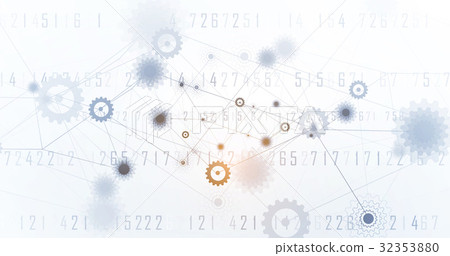 Abstract technology particle. Virtual molecule 32353880