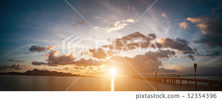 Sunset over the sea, Mallorca Spain 32354396