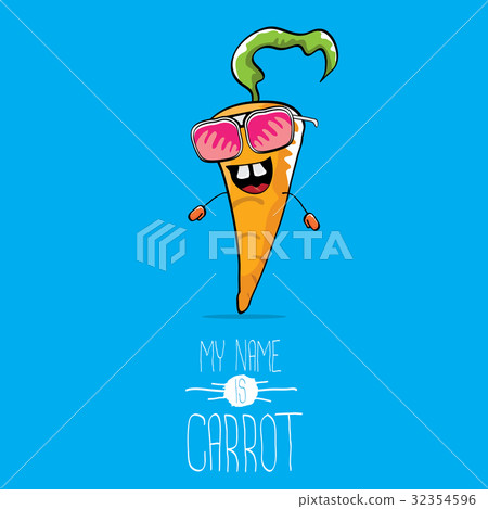 vector funny cartoon orange carrot character 32354596