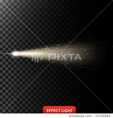 Vector illustration of a golden light ray with 32354945