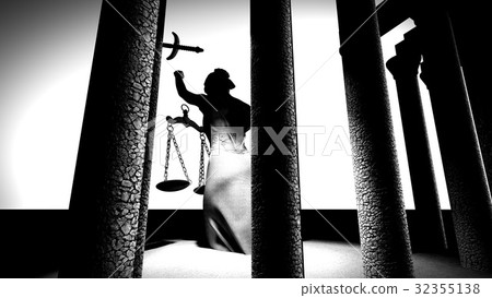 Broken lady of justice 3d rendering 32355138