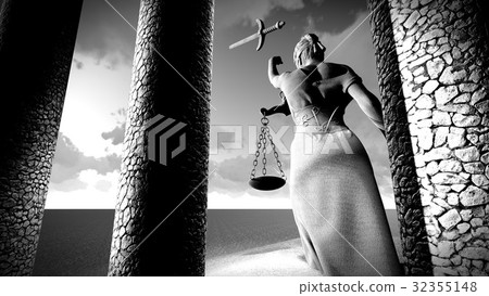 Broken lady of justice 3d rendering 32355148